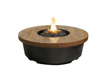 Reclaimed Wood Contempo Round Firetable + Free Cover - American Fyre Designs | Outdoor Heat Direct 