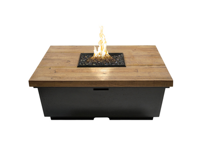 Reclaimed Wood Contempo Square Firetable + Free Cover - American Fyre Designs | Outdoor Heat Direct 