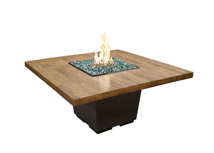 American Fyre Designs Reclaimed Wood Cosmo Square Dining Firetable