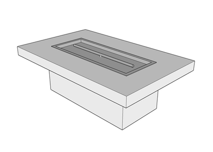 Rectangular Gas Fire Table Kit - Ready-to-Finish - 108" x 36" x 16"  [The Outdoor Plus] | Outdoor Heat Direct 