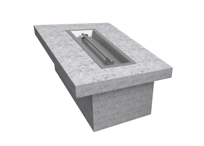 Rectangular Gas Fire Table Kit - Ready-to-Finish - 60" x 30" x 16" - [The Outdoor Plus] | Outdoor Heat Direct 
