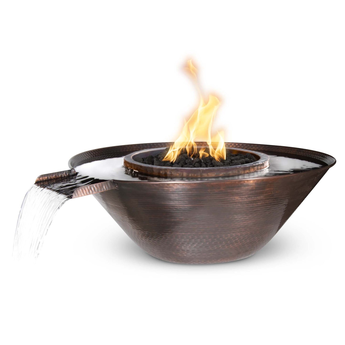 The Outdoor Plus Remi Copper Fire & Water Bowl - Gravity Spill + Free Cover | Outdoor Heat Direct