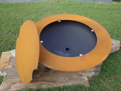 Fire Pit: Saturn with Lid  - Free Cover ✓ [Fire Pit Art] | Outdoor Heat Direct