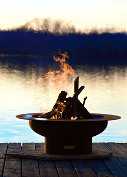 Fire Pit Art Saturn with Lid Fire Pit + Free Weather-Proof Fire Pit Cover - The Fire Pit Collection