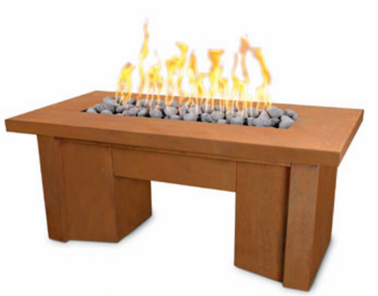 The Outdoor Plus Alameda Corten Steel Fire Table + Free Cover | Outdoor Heat Direct