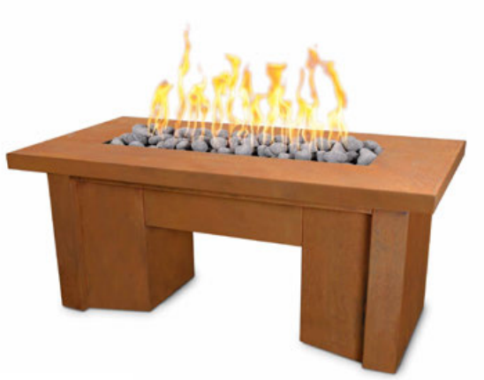 The Outdoor Plus Alameda Corten Steel Fire Table + Free Cover