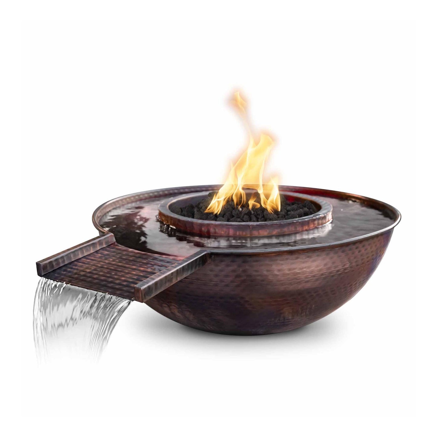 The Outdoor Plus Sedona Copper Fire & Water Bowl - Gravity Spill + Free Cover | Outdoor Heat Direct