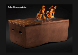 Fire Table Oasis: Rectangular  48" with Electronic Ignition - Free Cover ✓ [Slick Rock Concrete]