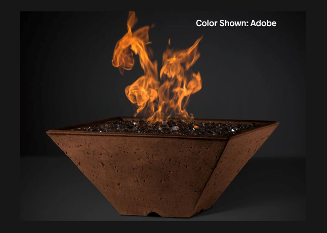 Fire Bowl  Ridgeline: Square with Match Ignition - Free Cover ✓ [Slick Rock Concrete]