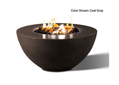 Round Fire Bowl Oasis 34" with Electronic Ignition - Free Cover ✓ [Slick Rock Concrete] | Outdoor Heat Direct 