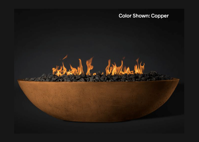 Fire Bowl Oasis: Oval 60" with Electronic Ignition - Free Cover ✓ [Slick Rock Concrete]