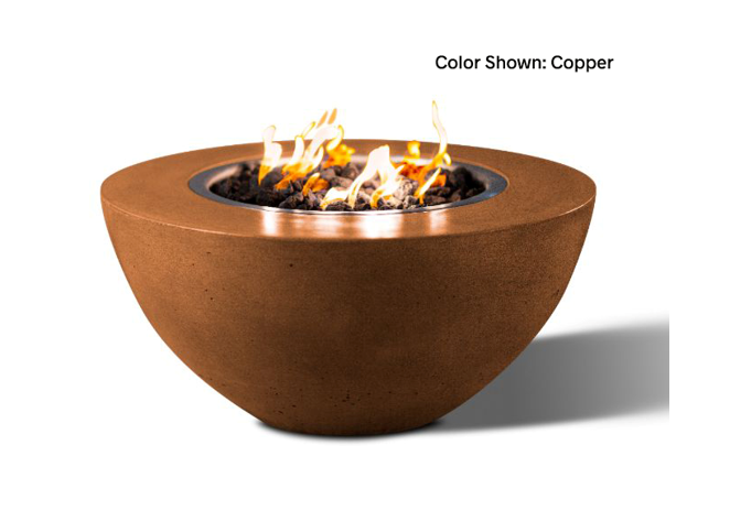 Round Fire Bowl Oasis 34" with Electronic Ignition - Free Cover ✓ [Slick Rock Concrete]