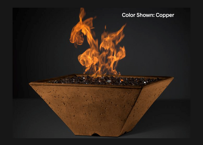 Fire Bowl  Ridgeline: Square with Match Ignition - Free Cover ✓ [Slick Rock Concrete] | Outdoor Heat Direct