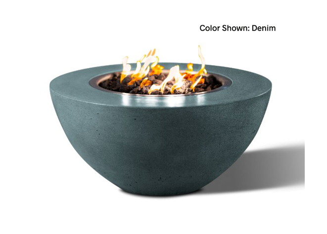 Round Fire Bowl Oasis 34" with Electronic Ignition - Free Cover ✓ [Slick Rock Concrete]