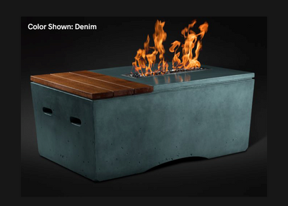 Fire Table Oasis: Rectangular 48" with Match Ignition - Free Cover ✓ [Slick Rock Concrete] | Outdoor Heat Direct