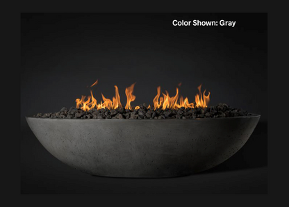 Fire Bowl Oasis: Oval 60" with Electronic Ignition - Free Cover ✓ [Slick Rock Concrete]