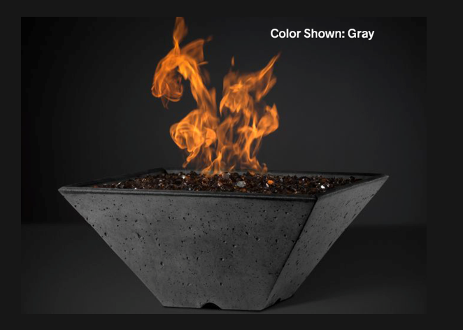 Fire Bowl Ridgeline: Square with Electronic Ignition - Free Cover ✓ [Slick Rock Concrete]