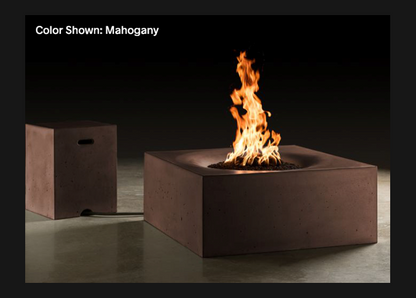 Square Fire Table Horizon 36" with Electronic Ignition - Free Cover ✓ [Slick Rock Concrete]