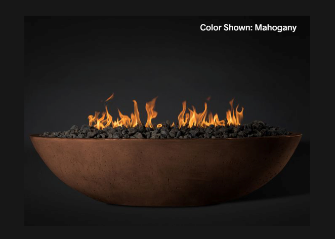 Fire Bowl Oasis: Oval 60" with Match Ignition  - Free Cover ✓ [Slick Rock Concrete]