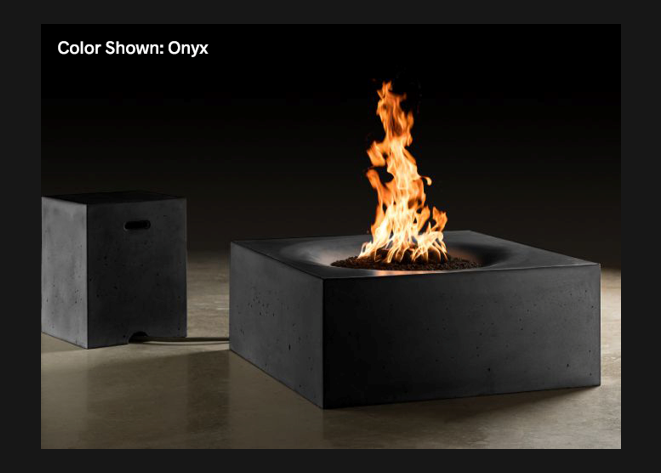 Fire Table Horizon: Square 36" with Match Ignition - Free Cover ✓ [Slick Rock Concrete] | Outdoor Heat Direct