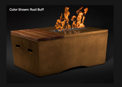 Fire Table Oasis: Rectangular  48" with Electronic Ignition - Free Cover ✓ [Slick Rock Concrete]