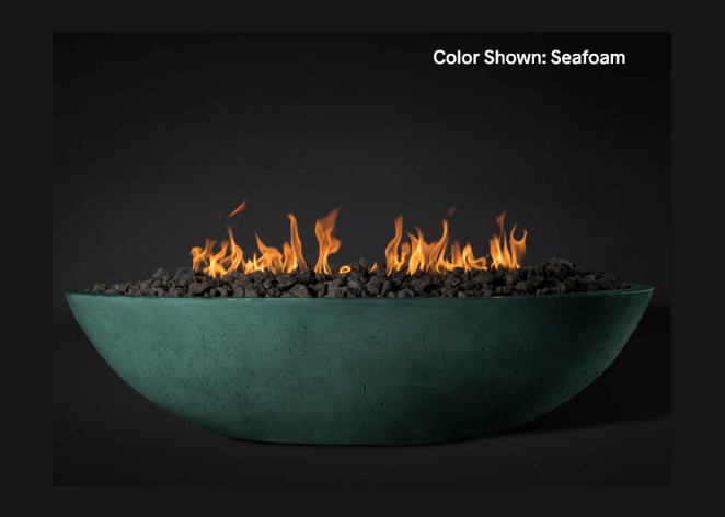 Fire Bowl Oasis: Oval 60" with Electronic Ignition - Free Cover ✓ [Slick Rock Concrete]