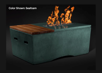 Fire Table Oasis: Rectangular 48" with Match Ignition - Free Cover ✓ [Slick Rock Concrete]