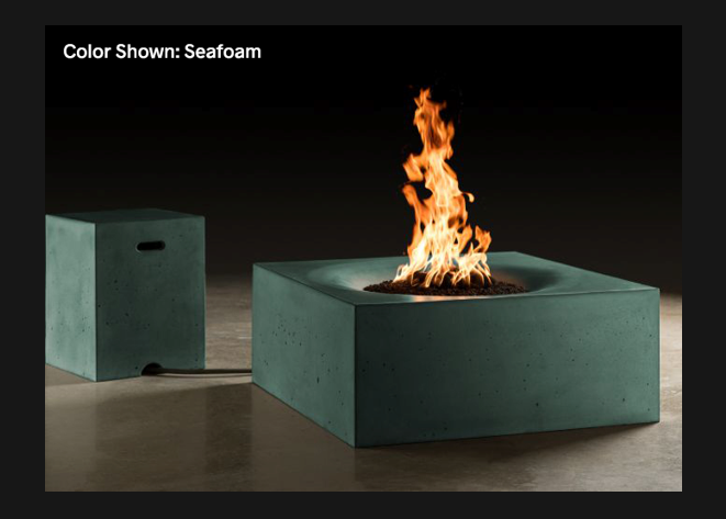 Square Fire Table Horizon 36" with Electronic Ignition - Free Cover ✓ [Slick Rock Concrete] | Outdoor Heat Direct