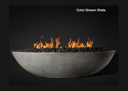 Fire Bowl Oasis: Oval 60" with Electronic Ignition - Free Cover ✓ [Slick Rock Concrete]