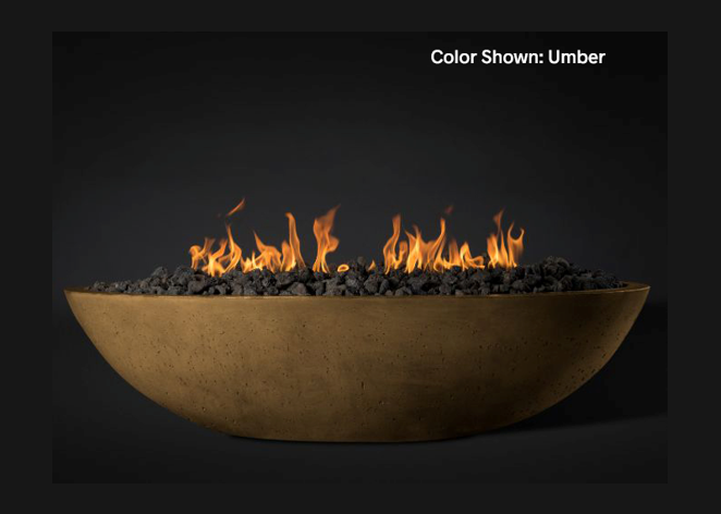 Fire Bowl Oasis: Oval 60" with Electronic Ignition - Free Cover ✓ [Slick Rock Concrete]