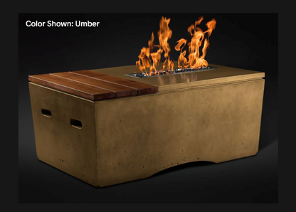 Fire Table Oasis: Rectangular  48" with Electronic Ignition - Free Cover ✓ [Slick Rock Concrete]