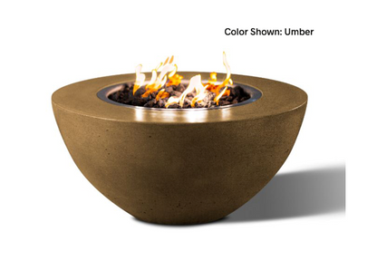 Round Fire Bowl Oasis 34" with Electronic Ignition - Free Cover ✓ [Slick Rock Concrete] | Outdoor Heat Direct 