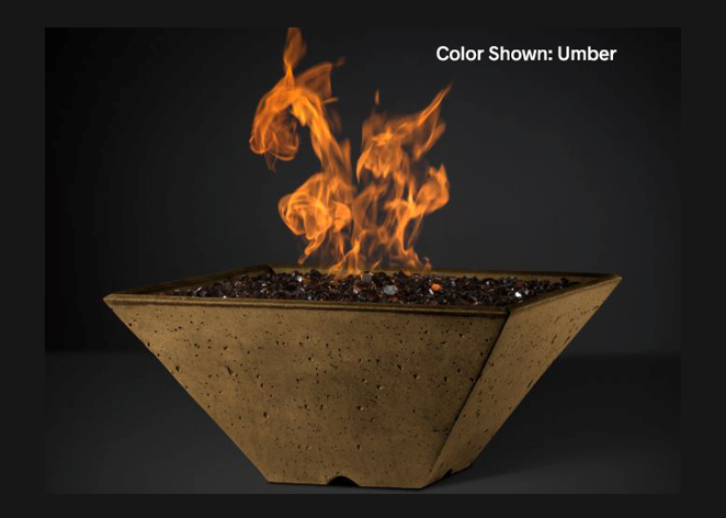 Fire Bowl  Ridgeline: Square with Match Ignition - Free Cover ✓ [Slick Rock Concrete]