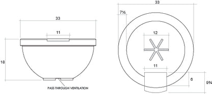 Fire & Water Bowl Sorrento 33" - Free Cover ✓ [Prism Hardscapes]