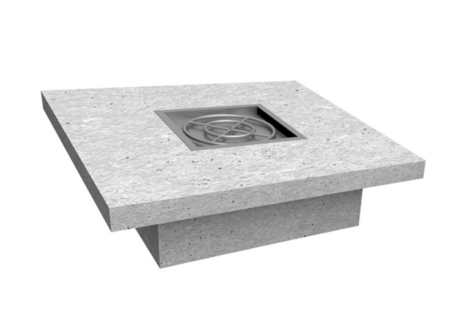 Square Gas Fire Table Kit - Ready-to-Finish - 72" x 72" x 16" -  [The Outdoor Plus] | Outdoor Heat Direct