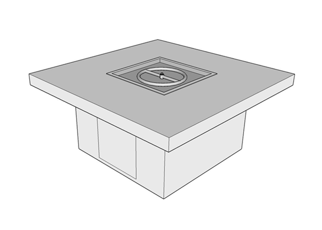 Square Gas Fire Table Kit - Ready-to-Finish - 84" x 84" x 24" [The Outdoor Plus] | Outdoor Heat Direct