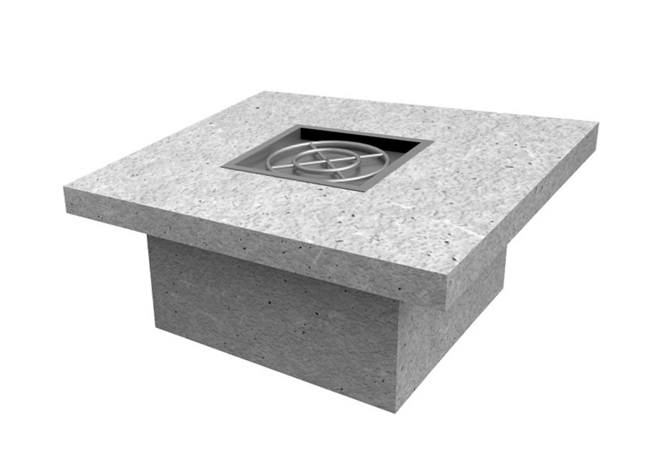 Square Gas Fire Table Kit - Ready-to-Finish - 84" x 84" x 24" [The Outdoor Plus] | Outdoor Heat Direct