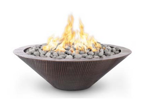 The Outdoor Plus Cazlon Hammered Copper Fire Pit / No Ledge + Free Cover - The Fire Pit Collection