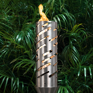The Outdoor Plus Shooting Star Fire Torch / Stainless Steel + Free Cover - The Fire Pit Collection