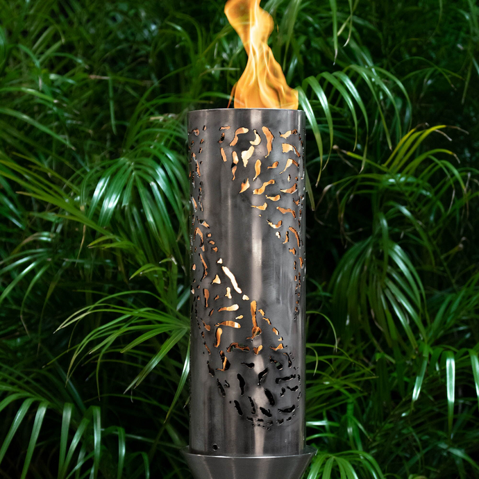 The Outdoor Plus Tiki Fire Torch / Stainless Steel + Free Cover - The Fire Pit Collection