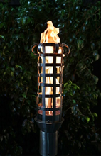 Load image into Gallery viewer, The Outdoor Plus Box Weave Fire Torch / Stainless Steel + Free Cover - The Fire Pit Collection
