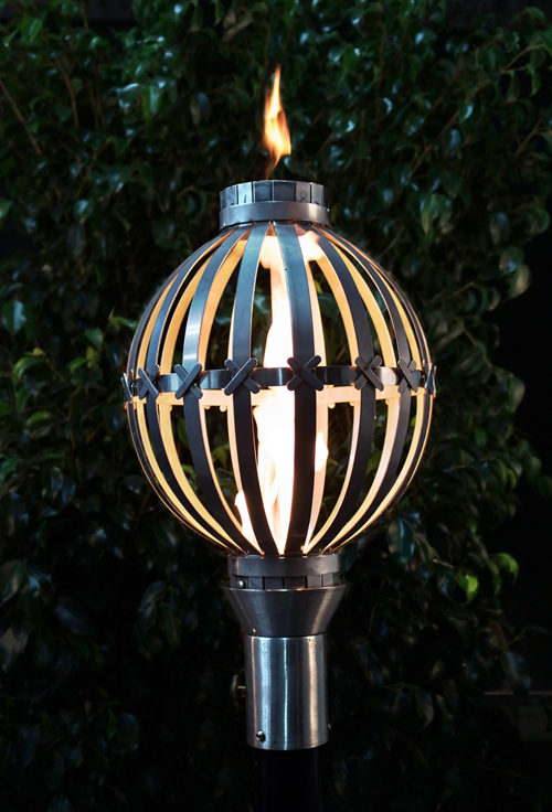 Globe Fire Torch / Stainless Steel - Free Cover ✓ [The Outdoor Plus] | Outdoor Heat Direct