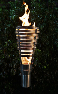 The Outdoor Plus Hercules Fire Torch / Stainless Steel + Free Cover - The Fire Pit Collection