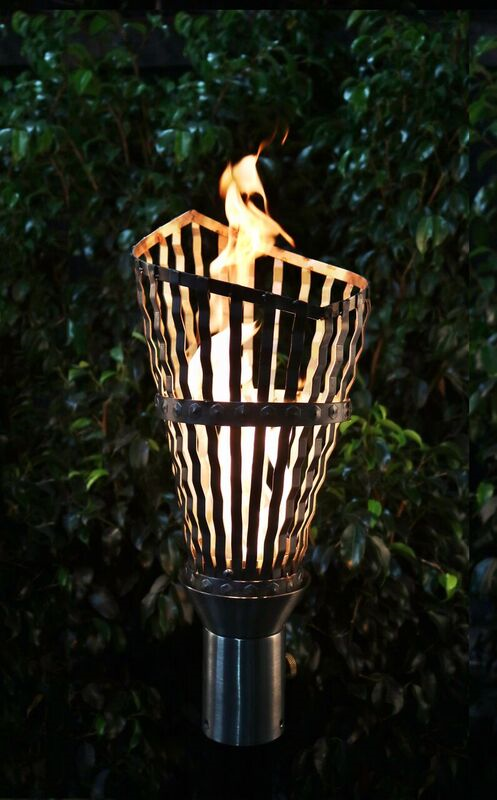 Roman Fire Torch / Stainless Steel - Free Cover ✓ [The Outdoor Plus] | Outdoor Heat Direct 