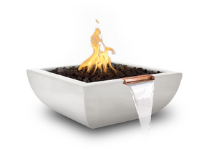 The Outdoor Plus Avalon Concrete Fire & Water Bowl + Free Cover - The Fire Pit Collection