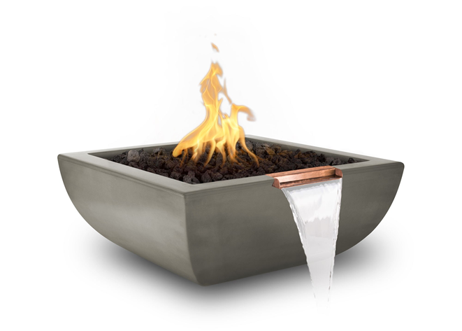 The Outdoor Plus Avalon Concrete Fire & Water Bowl + Free Cover | Outdoor Heat Direct