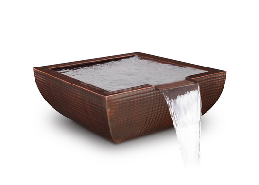The Outdoor Plus Avalon Hammered Copper Water Bowl + Free Cover  | Outdoor Heat Direct