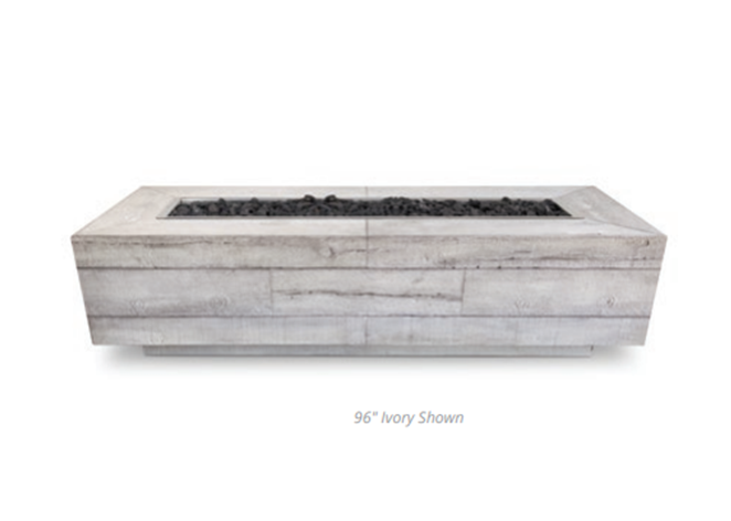 The Outdoor Plus Catalina Wood Grain Fire Pit + Free Cover  | Outdoor Heat Direct