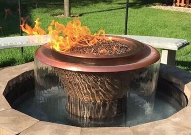 The Outdoor Plus Cazo 360° Copper Fire & Water Bowl + Free Cover | Outdoor Heat Direct