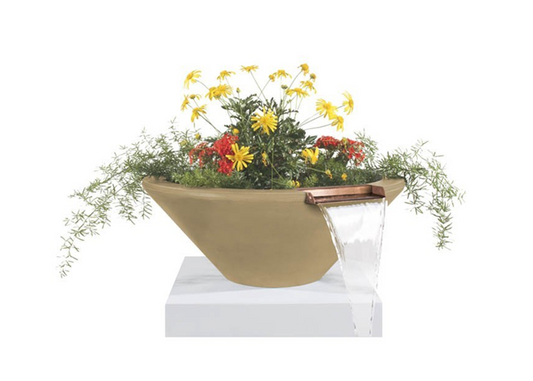 Cazo Concrete Planter Bowl with Water [The Outdoor Plus] | Outdoor Heat Direct
